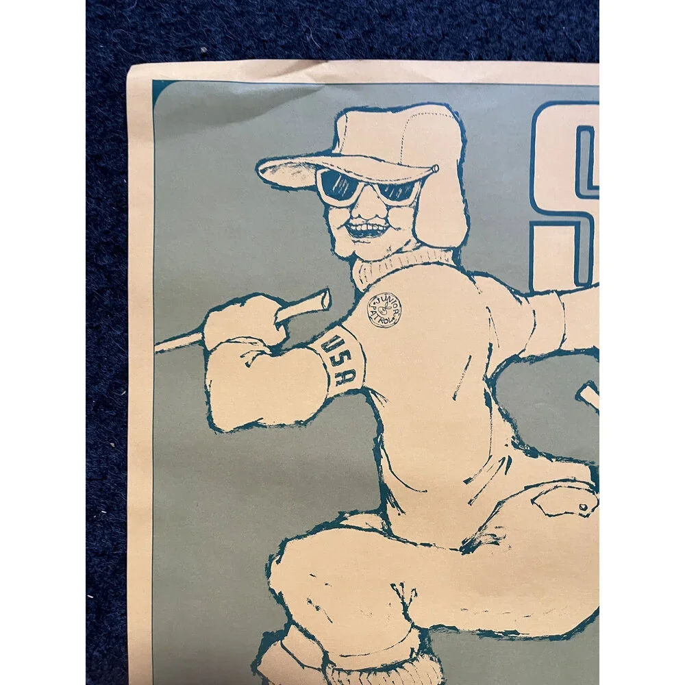 Vintage Skiing John Hitesman Lithograph Poster 1960's MCM Wall Decoration, Vint
